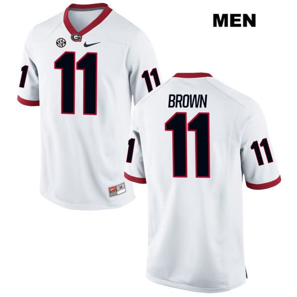 Georgia Bulldogs Men's Keyon Brown #11 NCAA Authentic White Nike Stitched College Football Jersey NNQ6856BK